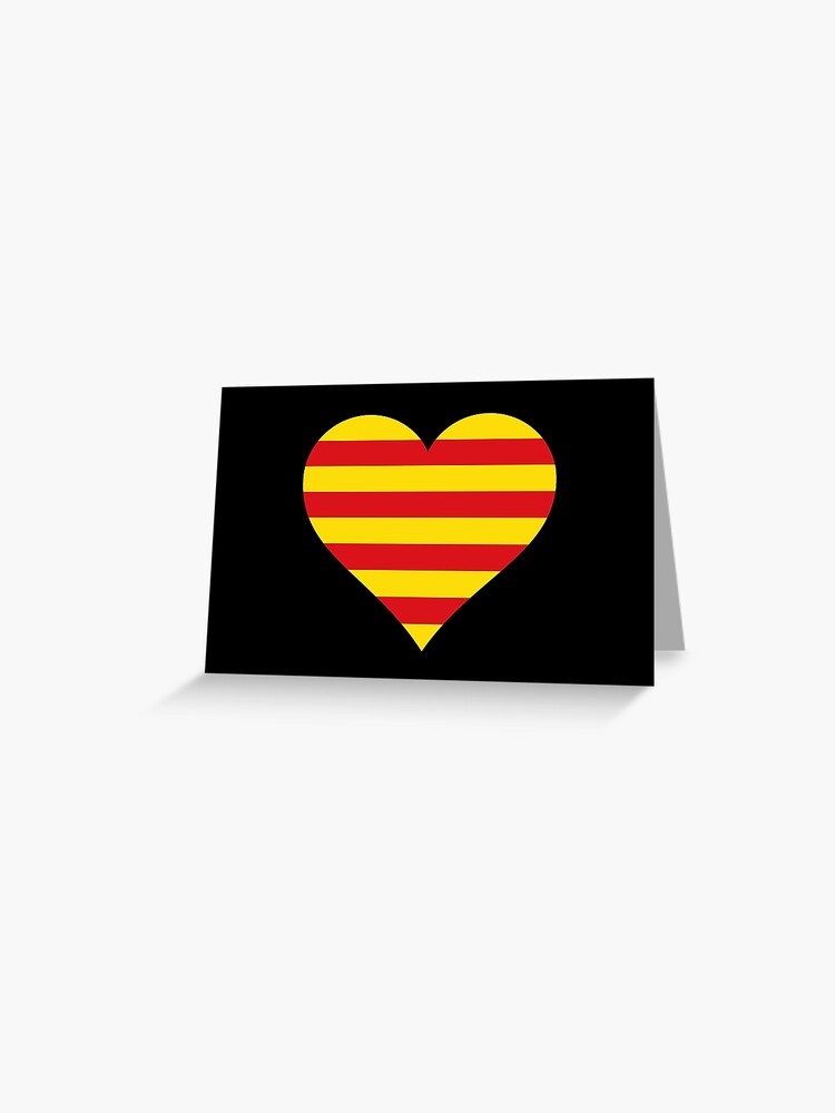 Flag Spanish-catalan heart, white background