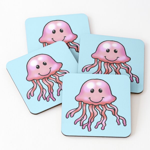 Item preview, Cute pink jellyfish cartoon designed and sold by CuteCartoon.