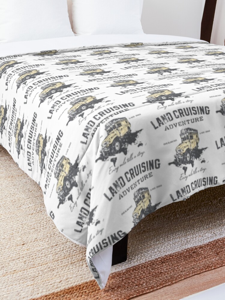 Alternate view of Every Mile Tells a Story - grey print Comforter