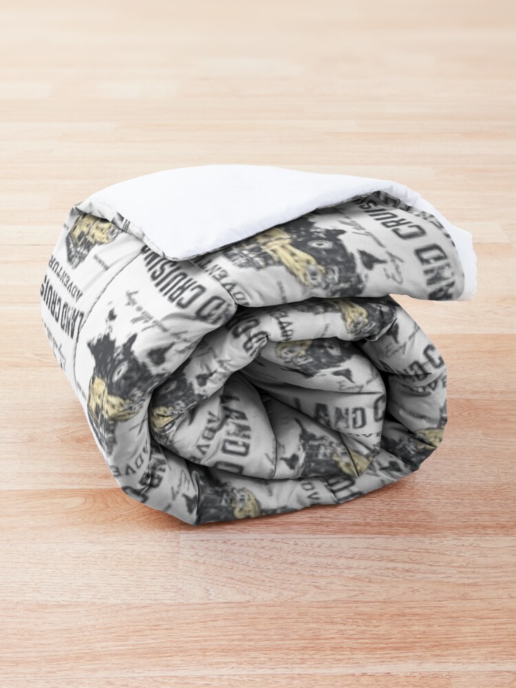 Alternate view of Every Mile Tells a Story - grey print Comforter
