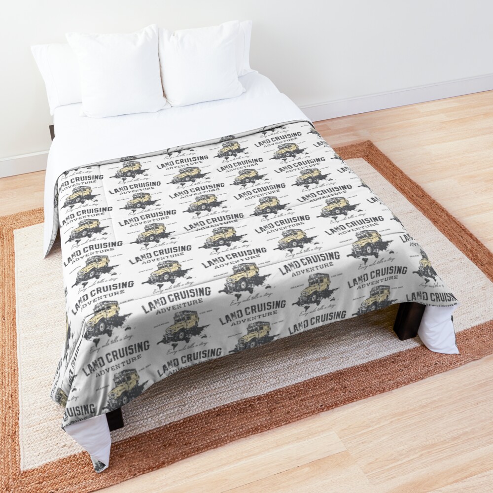 Every Mile Tells a Story - grey print Comforter