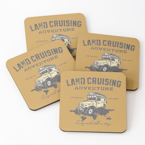 Every Mile Tells a Story - grey print Coasters (Set of 4)