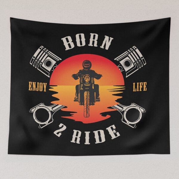 Item preview, Motorbike saying Motorcyclist Born 2 Ride Biker designed and sold by SiRaGeckoDesign.