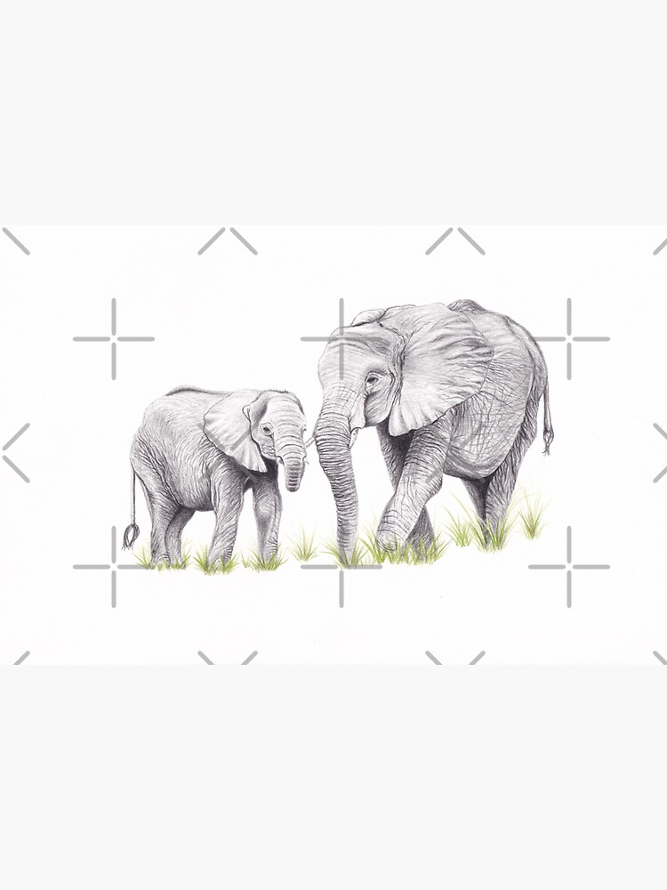 "Elephant mother and baby " Sticker by SabrinaJonesArt | Redbubble