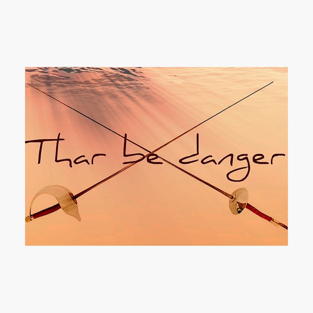 Thar Be Danger Greeting Card By Indi56 Redbubble - roblox sword pile zipper pouch by neloblivion redbubble