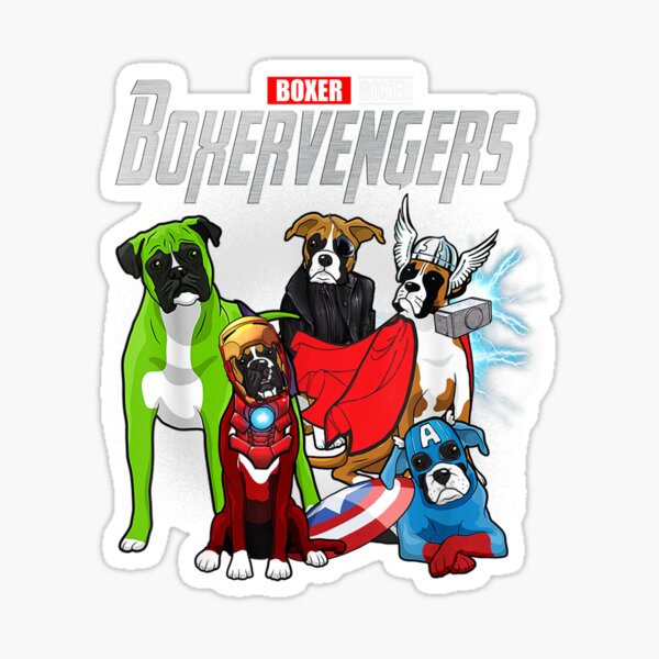 Boxervengers Dog Boxer Sticker
