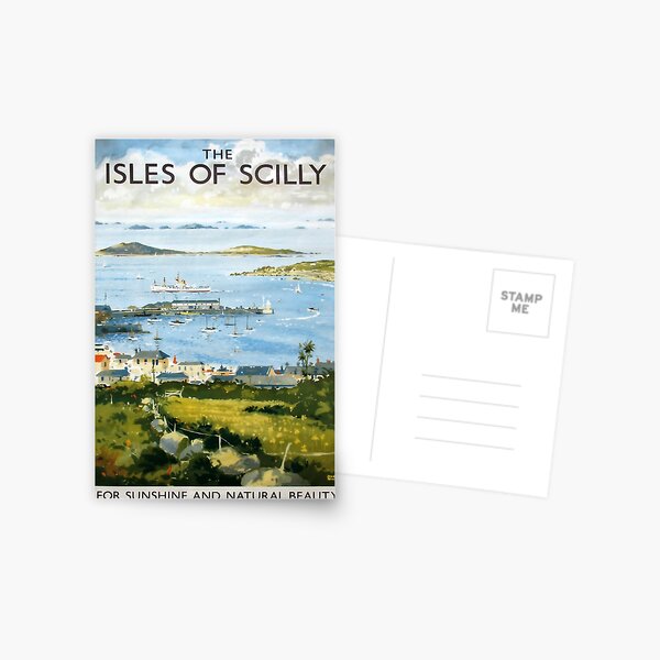 Item preview, The Isles of Scilly vintage travel poster designed and sold by stickart-marek.