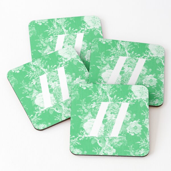 Item preview, H Letter, Vintage Alphabet - Botanical Monogram - Peppermint Green designed and sold by mydoodlesateme.
