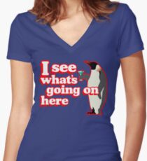 Drunken Penguin Jealousy Women's Fitted V-Neck T-Shirt