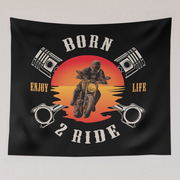 Item preview, Motorbike saying Motorcyclist Born 2 Ride Biker designed and sold by SiRaGeckoDesign.