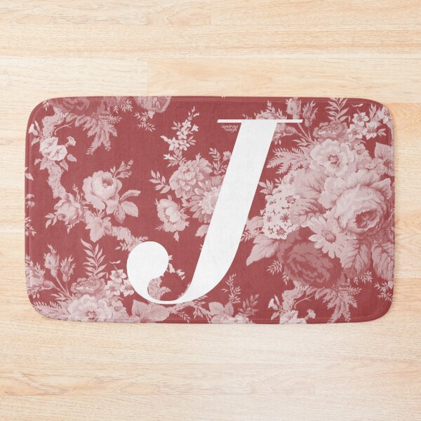 Item preview, J Letter, Vintage Alphabet - Botanical Monogram - Dusty Maroon designed and sold by mydoodlesateme.