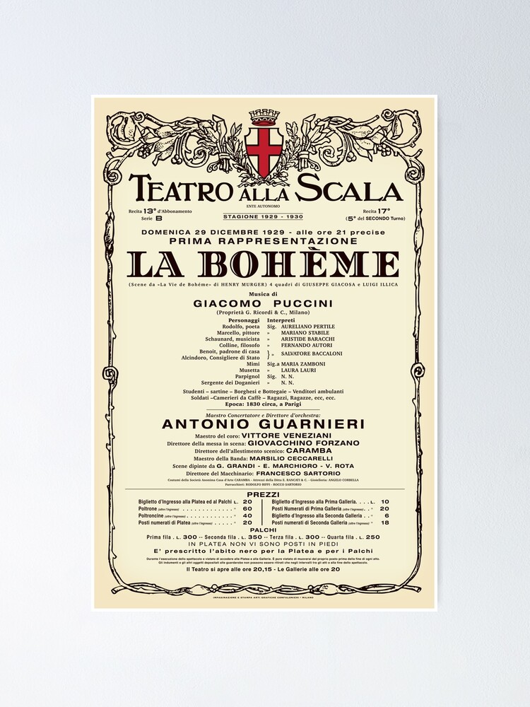 La Boheme - VINTAGE POSTER