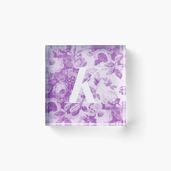 Item preview, K Letter, Vintage Alphabet - Botanical Monogram - Perfect Purple designed and sold by mydoodlesateme.