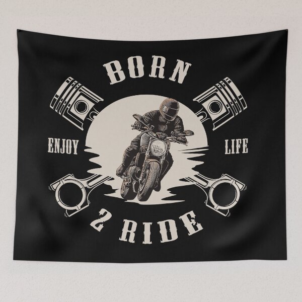 Item preview, Motorbike saying Motorcyclist Born 2 Ride Biker designed and sold by SiRaGeckoDesign.