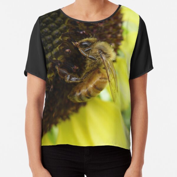 Bee on a Sunflower Chiffon Top