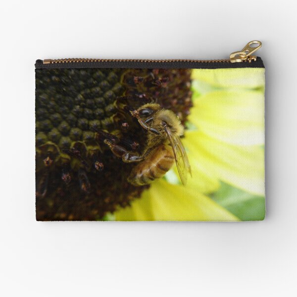 Bee on a Sunflower Zipper Pouch