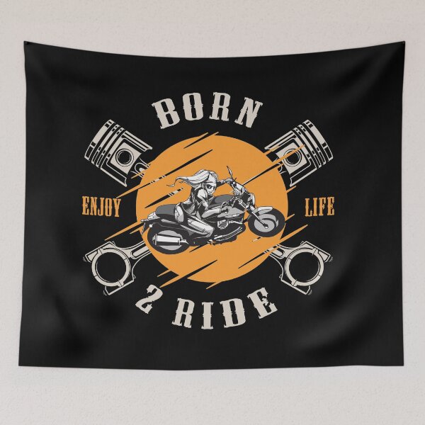 Item preview, Motorbike saying Motorcyclist Born 2 Ride Biker designed and sold by SiRaGeckoDesign.