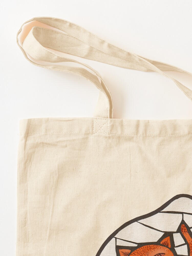 Thumbnail 3 of 5, Tote Bag, Happy Marmalade Cat mosaic illustration designed and sold by MunaZuberi.