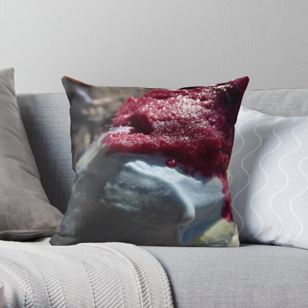 Bubblegum Ice Cream and Raspberry Sorbet Throw Pillow