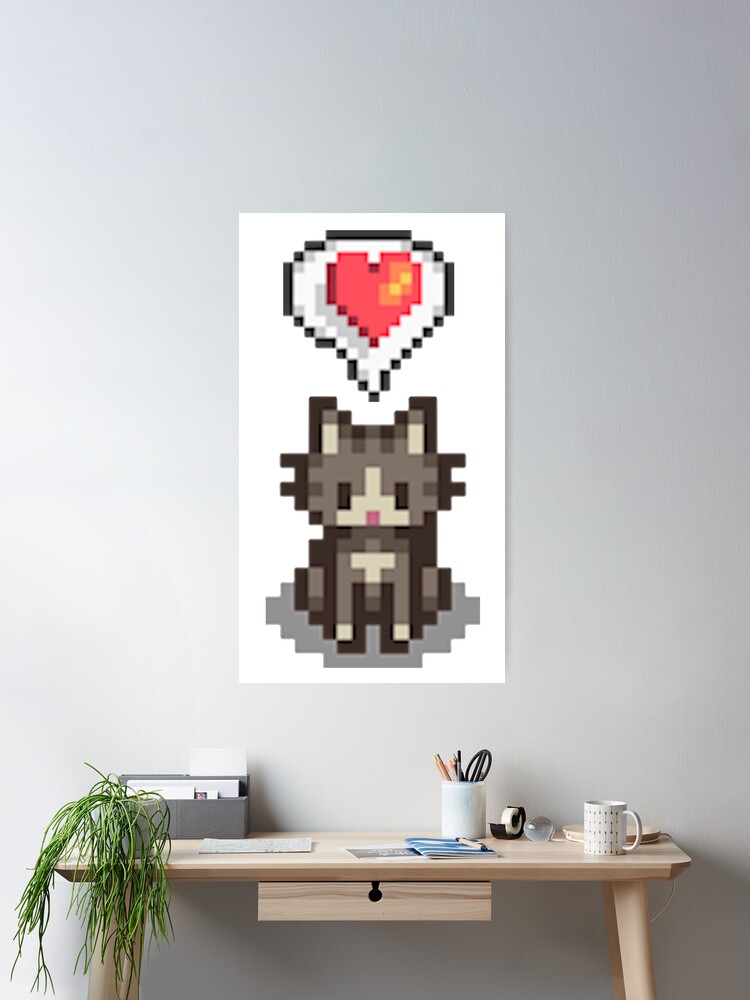 Thumbnail 1 of 3, Poster, Stardew Valley Happy Grey Cat designed and sold by r9440.