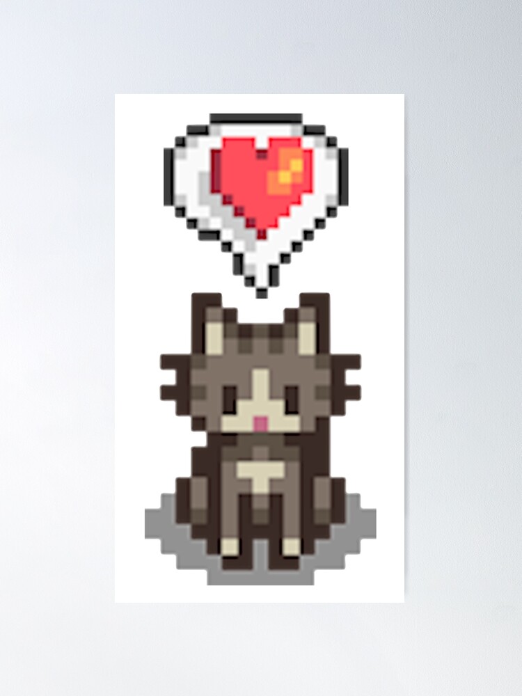 Thumbnail 2 of 3, Poster, Stardew Valley Happy Grey Cat designed and sold by r9440.