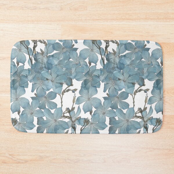 Item preview, Blue flowers of linen on white background designed and sold by agakubish.