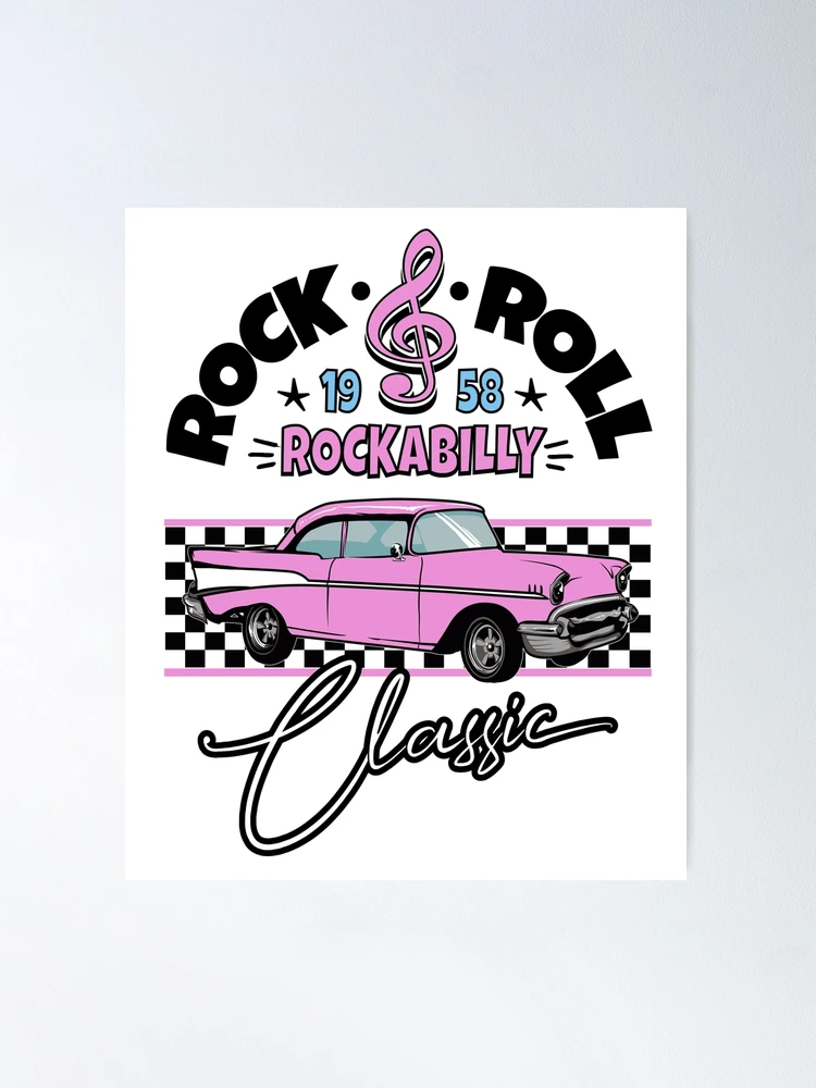 Rockabilly Music Pink Sock Hop Dance Classic Rock and Roll 1950s 50s Doo  Wop Fifties | Poster