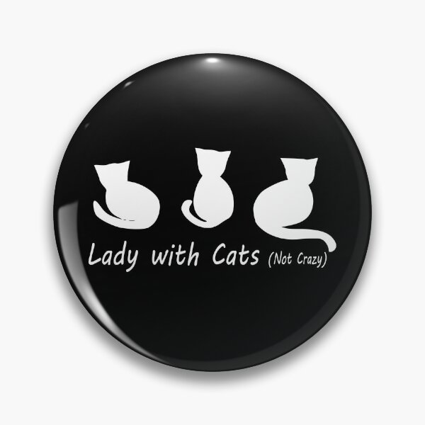 Item preview, Lady with Cats (not crazy)  White on Black Background designed and sold by nutmegfairy.