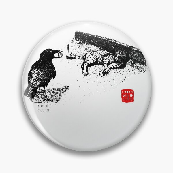 Item preview, Urban wildlife - cat and crow designed and sold by mnutzDesign.