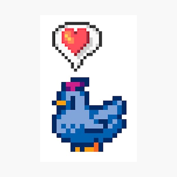 Item preview, Stardew Valley Happy Blue Chicken designed and sold by r9440.