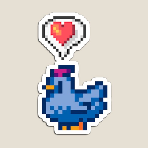 Aperçu de l'œuvre Poulet bleu heureux de Stardew Valley créée et vendue par r9440.