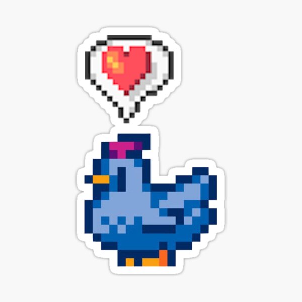 Item preview, Stardew Valley Happy Blue Chicken designed and sold by r9440.