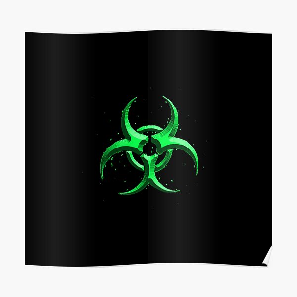 Biohazard Warning Posters Redbubble - radioactive symbol blood splatter roblox