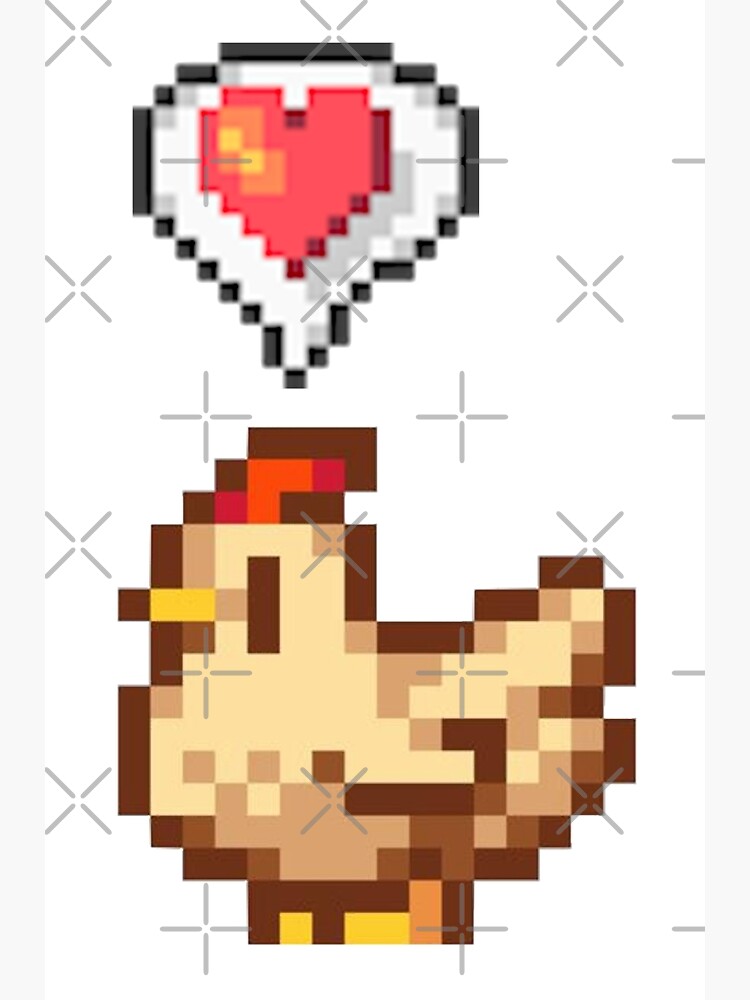 "Stardew Valley Happy White Chicken" Poster by r9440 Redbubble