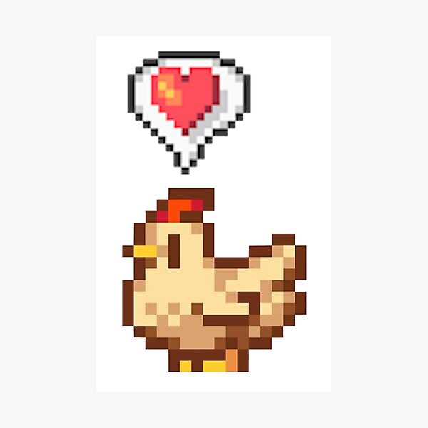 Item preview, Stardew Valley Happy White Chicken designed and sold by r9440.
