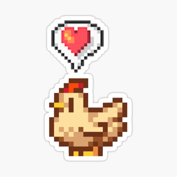 Aperçu de l'œuvre Poulet blanc heureux de Stardew Valley créée et vendue par r9440.