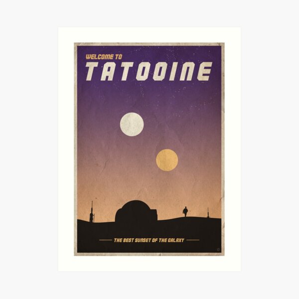 Cartel vintage "Bienvenido a Tatooine" Lámina artística