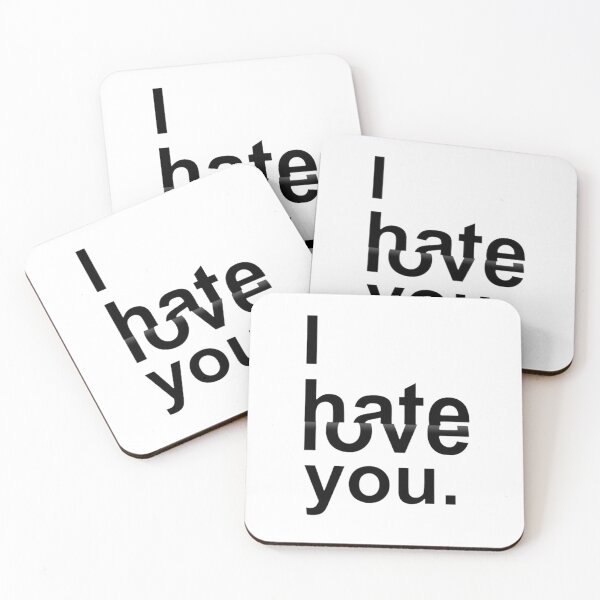 Item preview, I hate you, I hate you, I love you - Digital Drawing - B&W designed and sold by Gatsbird Design.