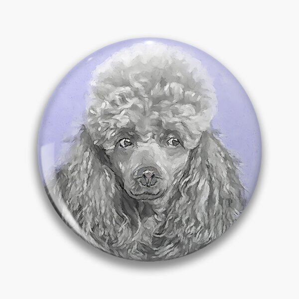 Item preview, Poodle Miniature Toy Silver Gray Blue designed and sold by alpendesigns.