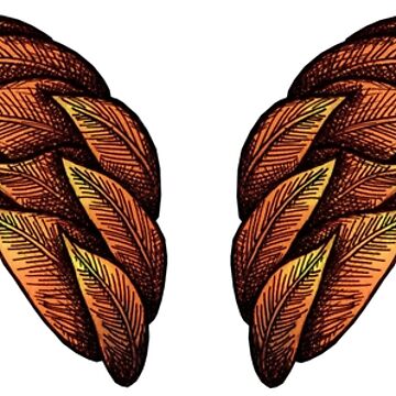 Artwork thumbnail, Angel Wings on Fire mosaic illustration by Muna Zuberi