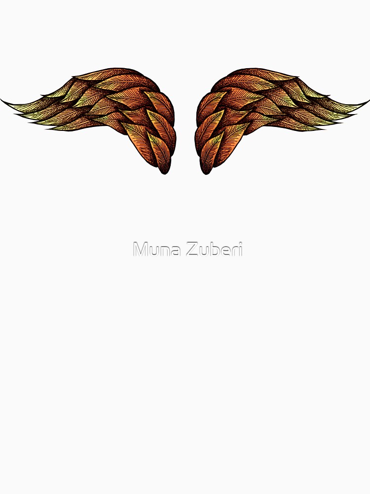 Thumbnail 7 of 7, Classic T-Shirt, Angel Wings on Fire mosaic illustration designed and sold by MunaZuberi.