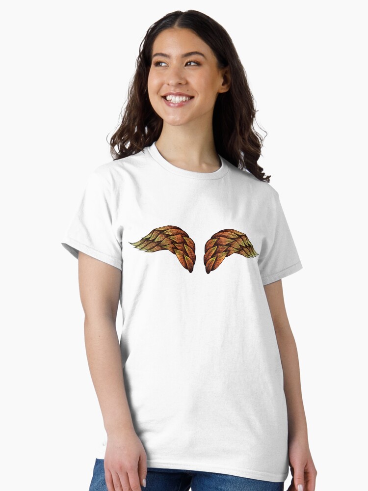 Thumbnail 1 of 7, Classic T-Shirt, Angel Wings on Fire mosaic illustration designed and sold by MunaZuberi.