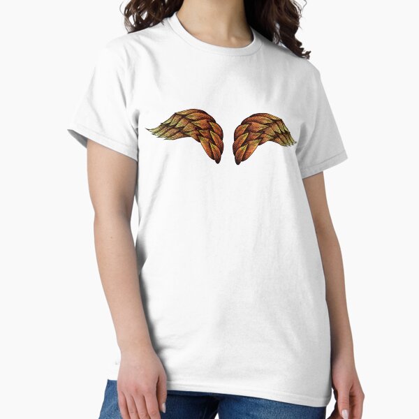 Angel Wings on Fire mosaic illustration Classic T-Shirt
