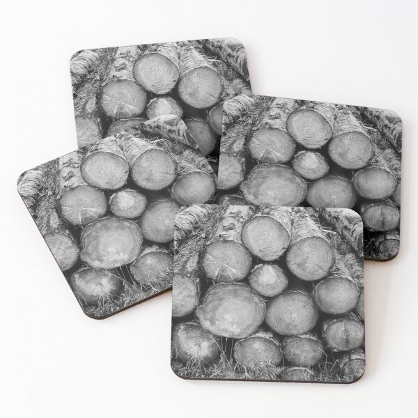 Item preview, Pile of logs a black and white image. designed and sold by iCimages.net.