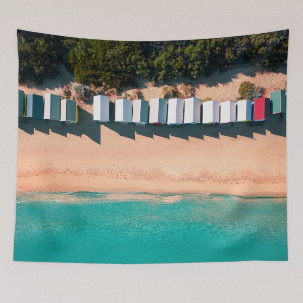 Item preview, Brighton Beach Bathing Boxes In Melbourne From Above designed and sold by The-Drone-Man.