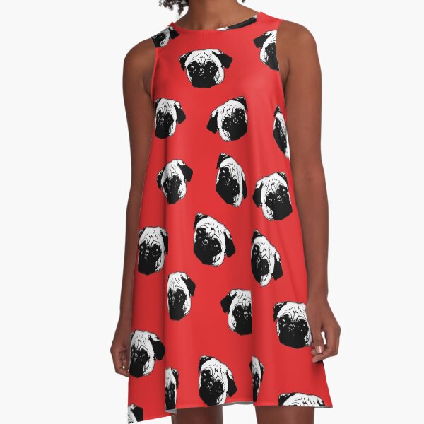 Pug dog pattern A-Line Dress