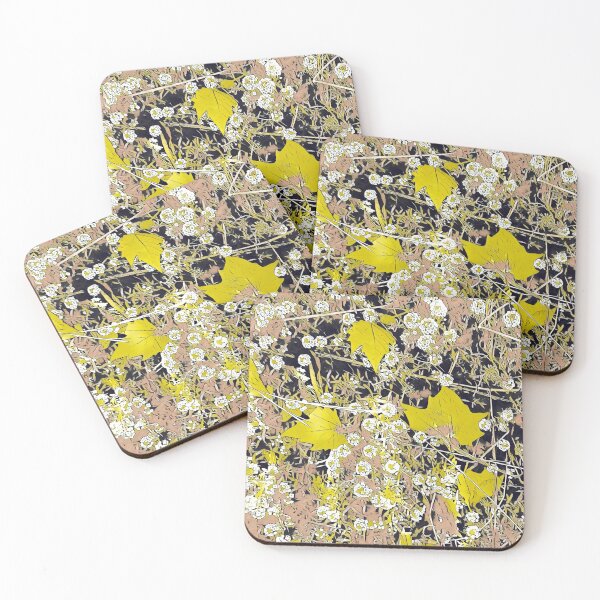 Item preview, Autumn Leaves In Bright Yellow With White Flowers  designed and sold by Tovers.