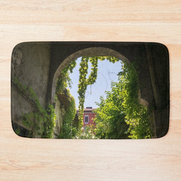 Item preview, Milans Marvelous Architecture - Biophilic Courtyard Through A Green Arch designed and sold by Georgia Mizuleva.