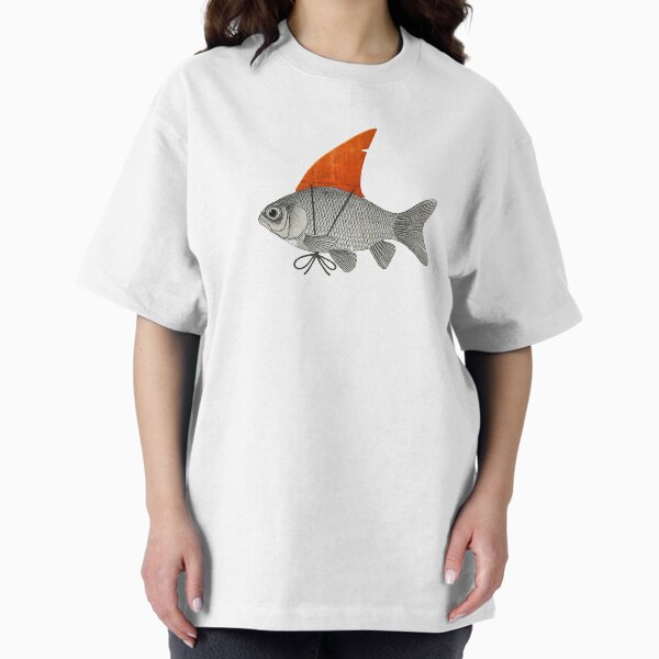 Aperçu de l'œuvre Poisson rouge avec un aileron de requin créée et vendue par Vin  Zzep.