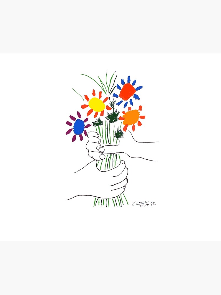 Pablo Picasso Bouquet Of Peace 1958 (Flowers Bouquet With Hands) or Le Bouquet de la Amitié (friendship) by clothorama